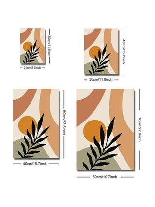 لوحة غير المؤطرة نمط اوراق الشجر 3 قطع