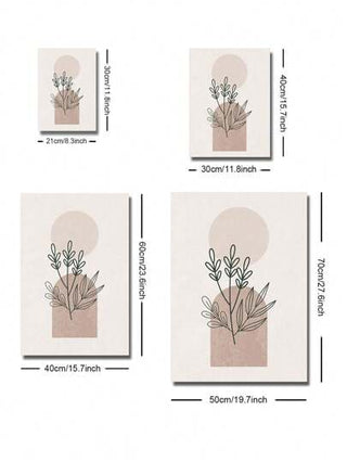3 قطع لوحة كانفاس انطباعية لرسم خطوط زهور نباتات هندسية هادئة مجردة لغرفة المعيشة وغرفة النوم، ديكور حائط عصري بسيط هدية عيد ميلاد تخرج، بدون إطار