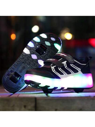 أحذية رياضية مضيئة بتصميم منخفض التقطيع مع تهوية جيدة للمراهقين والطلاب والبالغين، زوج أحذية تزلج ب-4 عجلات للصيف، أحذية خارجية للرجال والنساء