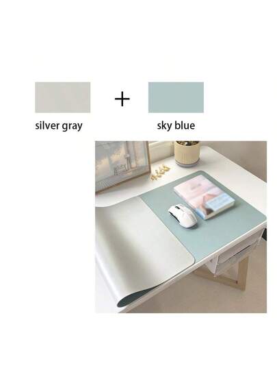 حصيرة حماية مكتبية بحجم كبير مزدوجة الجانب من جلد بي يو ضد الماء مثالية لوضع الماوس أو لوحة المفاتيح أو الألعاب ملحقات الكمبيوتر