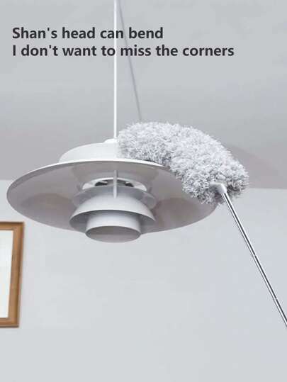 فرشاة تنظيف متعددة الاستخدامات منزلية تحتوي على ذراع تلسكوبي قابل للتعديل ، وتقوم بإزالة الأتربة والغبار ، تستخدم لتنظيف الأسرة والأثاث