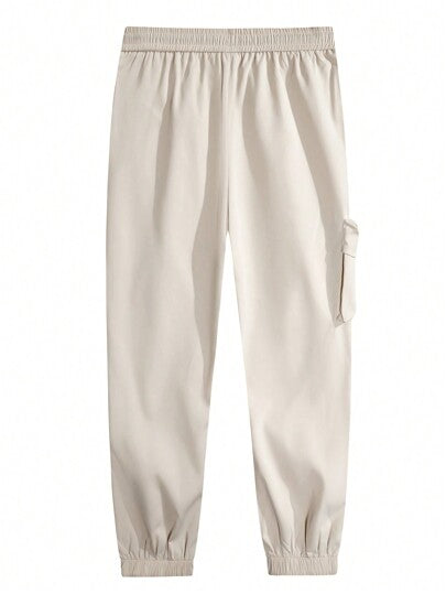 Manfinity EMRG بنطلون رجالي واسع الحجم فضفاض بجيوب جانبية وخصر مطاطي، بتصميم ضيق في الأسفل، مناسب للاستخدام خارج المنزل، هدية للزوج أو الحبيب