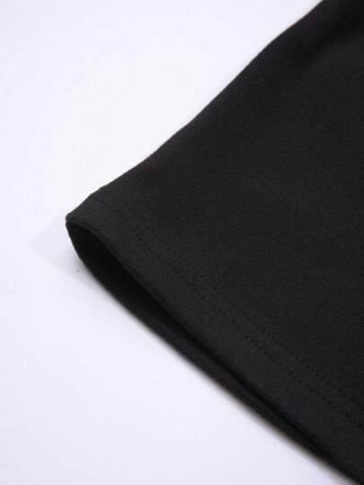 Manfinity Homme بلوزة رجالية برقبة عالية مبطنة بالحرارة بأكمام طويلة سادة ، للخروج مع الأصدقاء