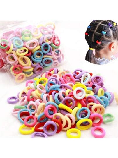 100 قطعة الشعر مرونة الفتيات الملونة النايلون عقال صغير للأطفال ذيل حصان حامل سكرانشي إكسسورات شعر الأطفال