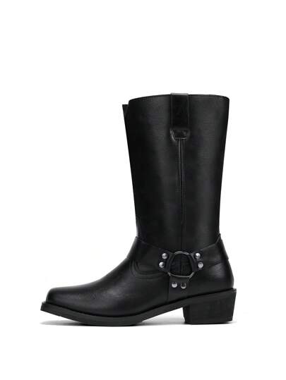 بوت غربي ذو أسلوب بريطاني برمودا جذاب بسحاب منتصف الساق للرجال، بوت أبيض عالي و جذاب