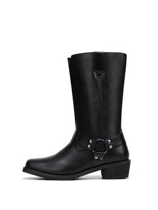 بوت غربي ذو أسلوب بريطاني برمودا جذاب بسحاب منتصف الساق للرجال، بوت أبيض عالي و جذاب