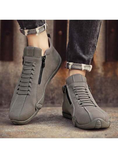حذاء جانبي برباط سحب عارض للرجال الجدد لفصل الخريف والشتاء
