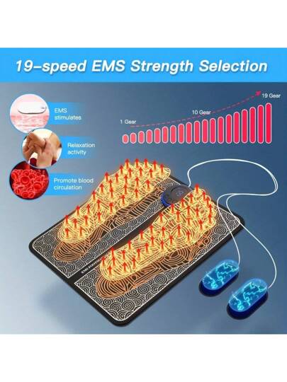الكهربائية Ems مدلك قدم وسادة الاسترخاء قدم نقاط الوخز بساط التدليك صدمة تحفيز العضلات قابلة للشحن والتحكم عن بعد مدلك