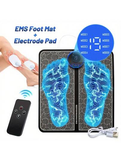 الكهربائية Ems مدلك قدم وسادة الاسترخاء قدم نقاط الوخز بساط التدليك صدمة تحفيز العضلات قابلة للشحن والتحكم عن بعد مدلك