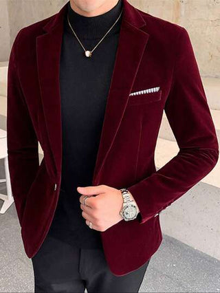 بليزر رجال الزر الصاف حفلة عمل