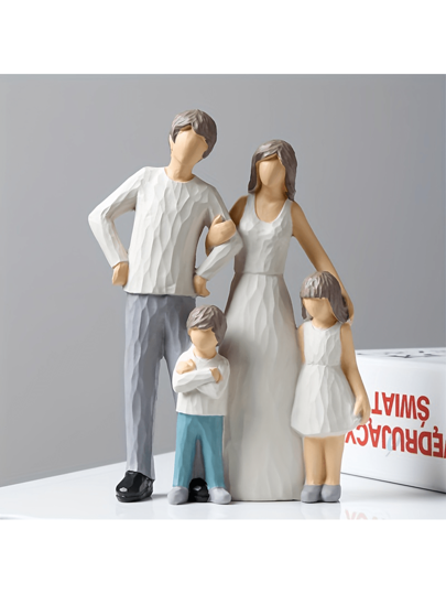 رمضان زينة رمضان 1 قطعة تمثال زخرفي صغير مصنوع من الراتنج بتصميم عائلي، مناسب للرف والمكتب وغرفة المعيشة والنوم، هدية مثالية