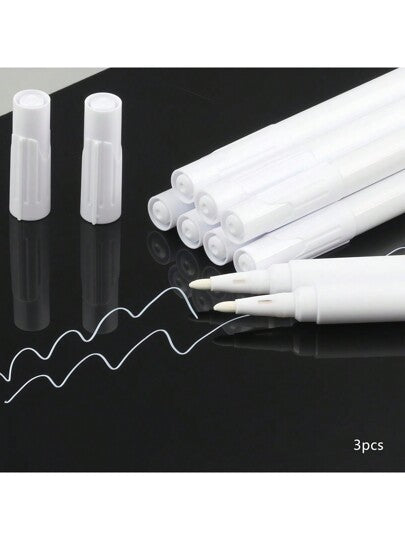 أدوات مكتبية ومدرسية قلم صيني سائل أبيض 3 في 1 للكتابة على السبورة و لملء أضواء ال ليد ، يستخدم كقلم للملصقات ، يمكن مسحه