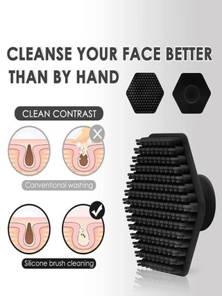 قطعة واحدة فرشاة تنظيف الوجه المحمولة من السيليكون وفرشاة التقشير وفرشاة اللحية وأداة تدليك للرجال ، تنظيف عميق ، حقيبة ،مرتب ، تخزين ، مشابك الشعر