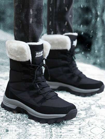 حذاء ثلج شتوي للمقاسات الكبيرة ،حذاء مريح ومحكم ودافئ مقاوم للماء طراز عالي للرجال والنساء يناسب مستخدمي الدراجات