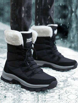 حذاء ثلج شتوي للمقاسات الكبيرة ،حذاء مريح ومحكم ودافئ مقاوم للماء طراز عالي للرجال والنساء يناسب مستخدمي الدراجات