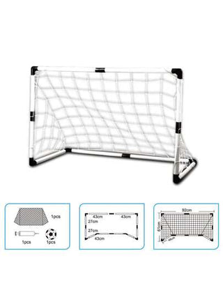طقم هدف كرة قدم/ كرة قدم مع اكسسوارات، إطار هدف منفرد مقاس 92 سم للاستخدام الداخلي/الخارجي، يشمل مضخة هواء، كرة ملونة عشوائية، لعبة رياضية خارجية