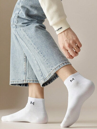 5أزواج من الجوارب القصيرة للرجال للربيع والصيف والخريف، مع مكافحة الروائح ، امتصاص الرطوبة ، وميزات مضادة للبكتيريا ، جوارب رياضية طول الكاحل باللونين الأسود والأبيض ، للجيم