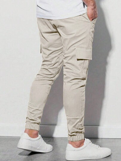 Manfinity EMRG بنطلون كارجو جيب قلاب رباط خصر للرجال