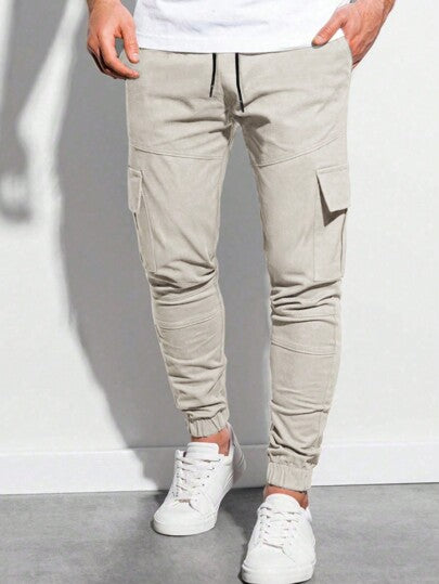 Manfinity EMRG بنطلون كارجو جيب قلاب رباط خصر للرجال