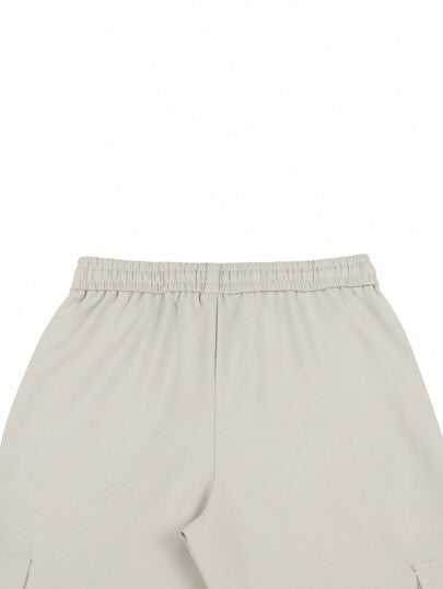 Manfinity EMRG بنطلون كارجو جيب قلاب رباط خصر للرجال