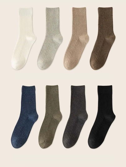 8 أزواج من جوارب طاقم للرجال كلاسيكية، ماصة للرطوبة، قابلة للتنفس، مناسبة للعمل والرياضة مع تنسيق الألوان، مناسبة للارتداء اليومي مع الأحذية الجلدية أو أحذية الرياضة في الصيف