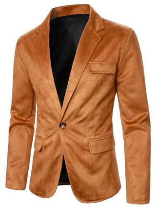 Manfinity Homme بليزر رجالي بياقة مفصلة وجيب مزيف