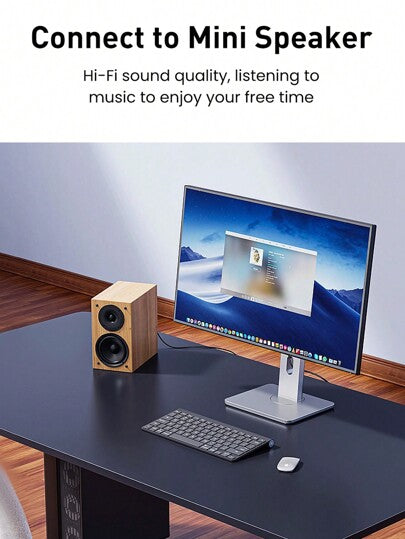 Rocoren محول صوت روكورن USB C إلى 3.5 ملم مهيأ للصوت Hi-Fi ستيريو نوع C إلى كابل سماعة رأس رجالي مساعد للسيارة متوافق مع 15 Pro Max / 15 Pro / 15 Plus، لهاتف سامسونج Galaxy S23 Ultra IPad Pro Air Pixel 7
