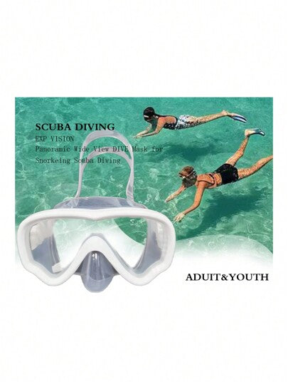 قناع غوص للبالغين ، قناع غوص من قطعة واحدة من الزجاج المقوى ، مضاد للضباب ومقاوم للماء ، مثالي للرياضات الخارجية ، الرياضات المائية ، السباحة ، إلخ.