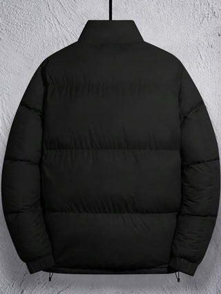 Manfinity Homme معطف رجالي قطعة واحدة بتصميم فضفاض مع سحاب وبطانة حرارية مبطن، معطف شتوي عادي بألوان متباينة، للهدايا أصدقاء وأزواج والخطباء