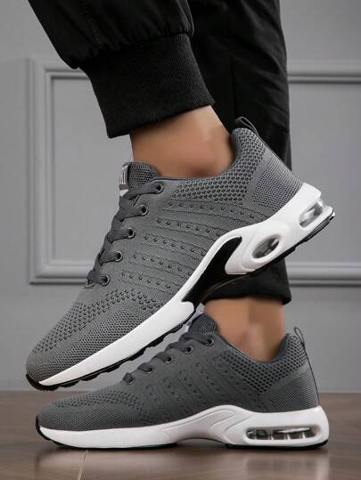 أحذية جري رجالية كاجوال مريحة للمشي مع وسادة هوائية مبطنة ورباط عصري