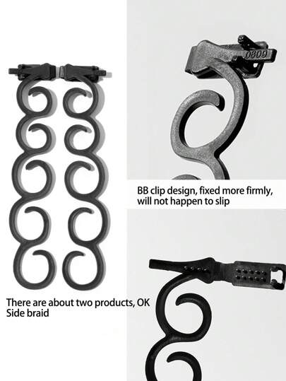 2 حزمة، مضفرة النساء، ضفيرة جانبية، أداة تصفيف الشعر، ضفيرة واحدة، صانع كعكة، للحياة اليومية (الطول 13.5 سم / 5.31 بوصة)، يوم عيد الحب كهدية للزوجين ، أداة اكسسوارات الشعر