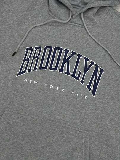 Manfinity Homme هودي رجالي ذو قصة فضفاضة إضافية مع طباعة الحرف وخيط سحب قابل للتعديل مناسب للسهرات، هودي بأكمام طويلة بنقشة حرفية، هدايا للأصدقاء والأزواج والأحباء