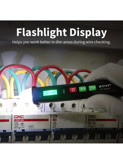 ZOYI جهاز اختبار الجهد Zoyi Zt-db03 مع ميزان حرارة غرفة، جهاز اختبار الجهد غير الاتصالي، قادر على تحديد الأسلاك الحية والمحايدة، قلم اختبار متعدد النطاقات، جهاز اختبار كهربائي / بدون كهرباء مع فلاش مضيء، كاشف الاستمرارية، صفارة إنذار