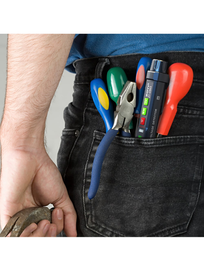 ZOYI جهاز اختبار الجهد Zoyi Zt-db03 مع ميزان حرارة غرفة، جهاز اختبار الجهد غير الاتصالي، قادر على تحديد الأسلاك الحية والمحايدة، قلم اختبار متعدد النطاقات، جهاز اختبار كهربائي / بدون كهرباء مع فلاش مضيء، كاشف الاستمرارية، صفارة إنذار