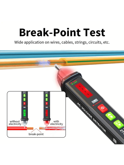 ZOYI جهاز اختبار الجهد Zoyi Zt-db03 مع ميزان حرارة غرفة، جهاز اختبار الجهد غير الاتصالي، قادر على تحديد الأسلاك الحية والمحايدة، قلم اختبار متعدد النطاقات، جهاز اختبار كهربائي / بدون كهرباء مع فلاش مضيء، كاشف الاستمرارية، صفارة إنذار