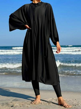 Swim Mulvari روب نسائي بلون صلب واحد وتصميم بسيط