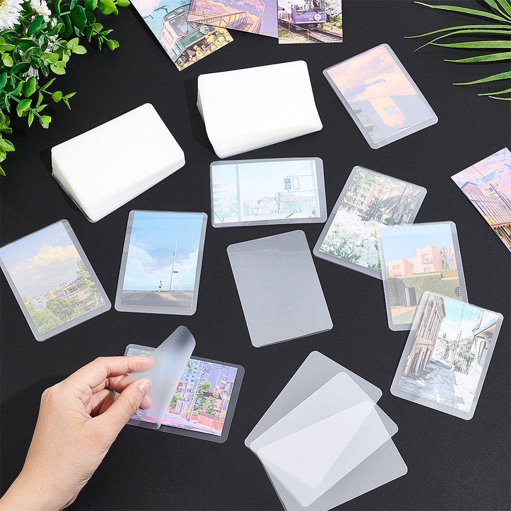 حزمة من 500 ورقة، فيلم حماية التصوير الفوتوغرافي، لآلة تغليف الساخنة، شفاف، 9.5x6.6x0.01 سم، 100 ورقة/حزمة