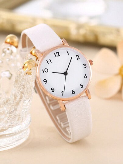 6 قطع أنيقة وجميلة لفتاة ساعة جلدية رقمية كوارتز، مع قلادة فراشة، سوار، أقراط، خاتم، هدية لصديقة العيد, ديكور عيد الميلاد, هدية مدرسية