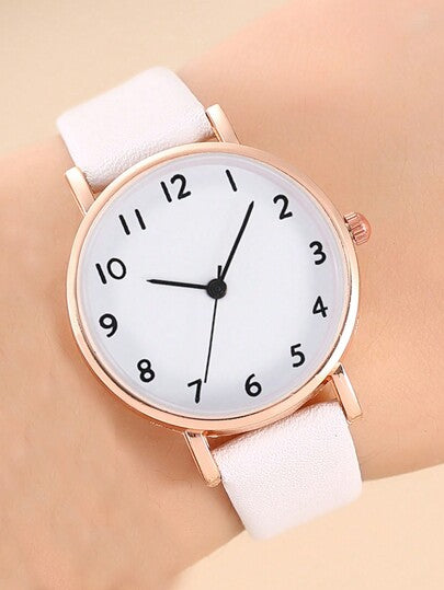 6 قطع أنيقة وجميلة لفتاة ساعة جلدية رقمية كوارتز، مع قلادة فراشة، سوار، أقراط، خاتم، هدية لصديقة العيد, ديكور عيد الميلاد, هدية مدرسية