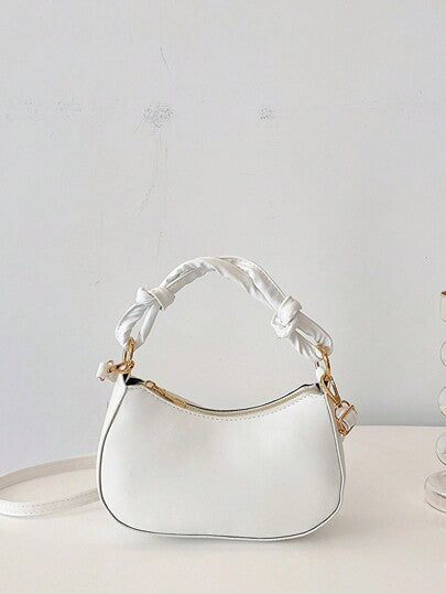 حقيبة كتف عصرية جديدة، حقيبة عبر الجسم أحادية اللون، حقيبة تسوق بطراز كوري إنس للشتاء