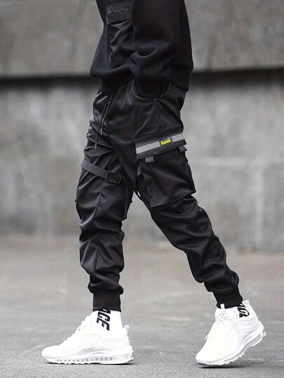 بنطلون جيب مزود بشريط عاكس للرجال