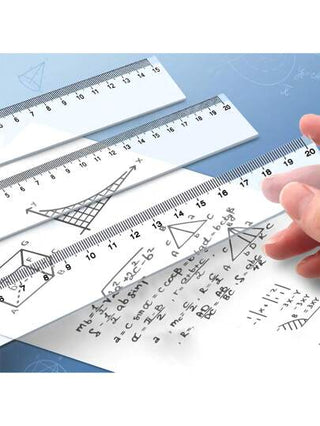 أدوات مكتبية ومدرسية 1 قطعة مسطرة أكريليك شفافة عالية الدقة بأحجام متعددة (15/20/30/40 سنتيمتر) للمكتب والدراسة ، أداة قياس الرسم السميكة