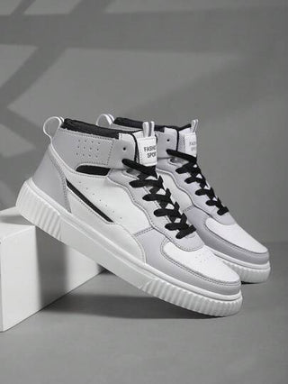 أحذية رياضية للرجال ذات الحجم الكبير عارضة عادية بأطراف عالية ، أحذية رياضية رجالية