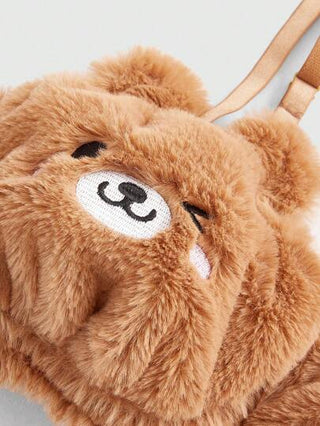 ROMWE Kawaii مجموعة سلكية من صدريات دعامة الخرز المطرزة على شكل دبدوب فرو ، كاواييي
