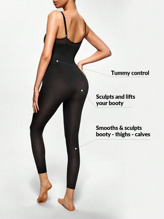 Shape موحدة اللون سلس تحكم البطن كامي ملابس داخلية جمبسوت