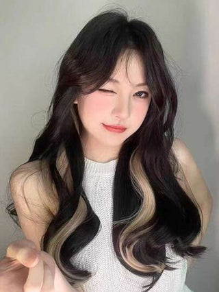 قطعتان من وصلات الشعر المجعد الملونة للفتيات، مشابك شعر، نسيج شعر ذهبي غير مرئي مناسب للحياة اليومية أو العطلات