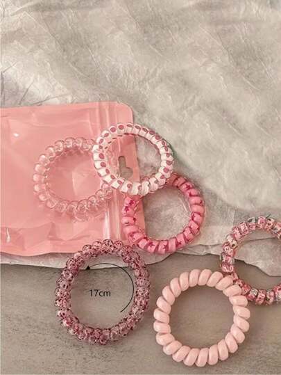 6 قطع ربطات شعر لولبية تدرج اللون، أربطة شعر مرنة إكسسوارات للبنات