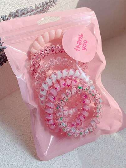 6 قطع ربطات شعر لولبية تدرج اللون، أربطة شعر مرنة إكسسوارات للبنات