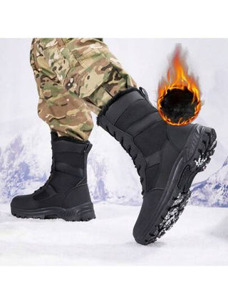 بوت ثلج عالية الأعلى بطانة دافئة وفاخرة للرجال موديل شتاء 2024 الجديد، بوت شتوية مدفأة، بوت أمان من الانزلاق للعمل للرجال، مقاسات كبيرة متوفرة (45-47)، بوت تدريب بنعل سميك