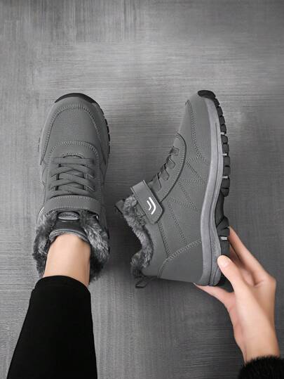 أحذية رياضية شتوية سميكة دافئة ومقاومة للماء مناسبة للنساء متوسطي العمر والمسنين، تناسب كارديجان